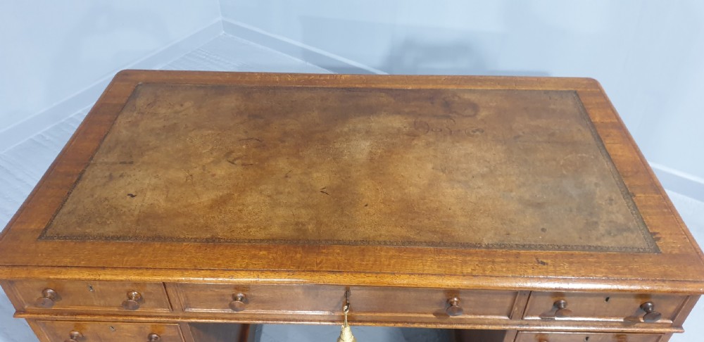 Victorian Oak Pedestal Desk View IV