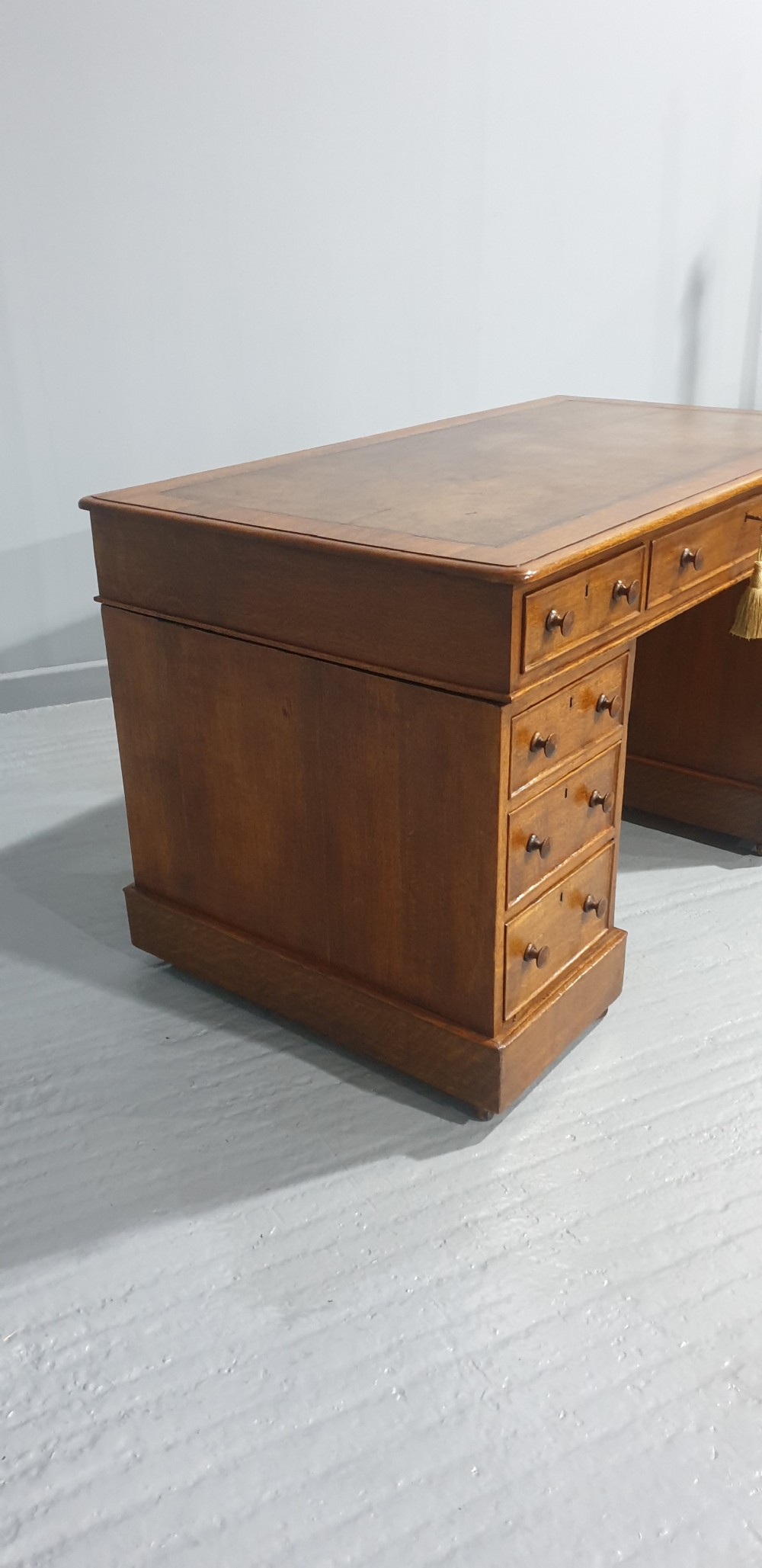 Victorian Oak Pedestal Desk View VIII
