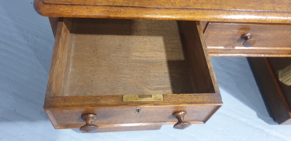 Victorian Oak Pedestal Desk View IX