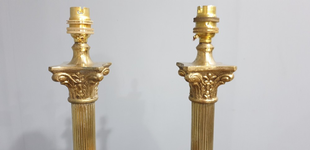 Superb Pair Marble Lamps View III