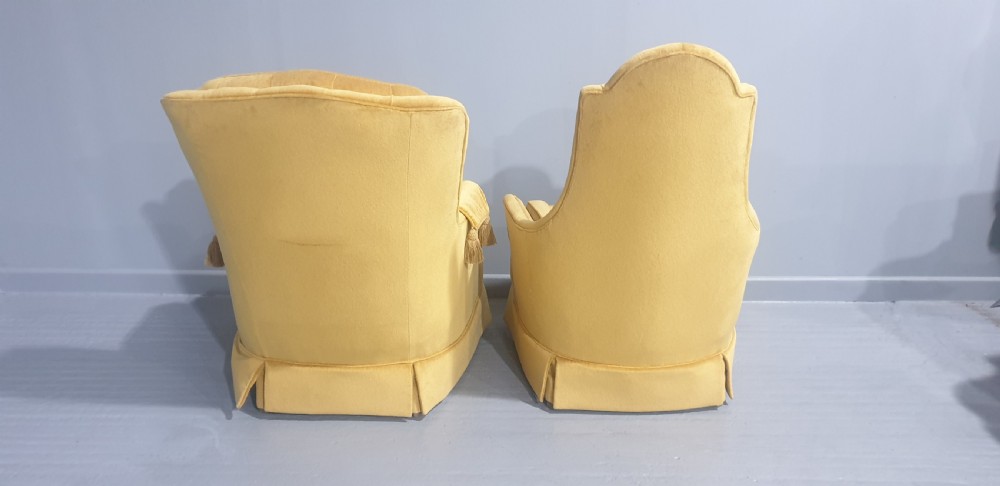 Pair Buttoned Armchairs View VI