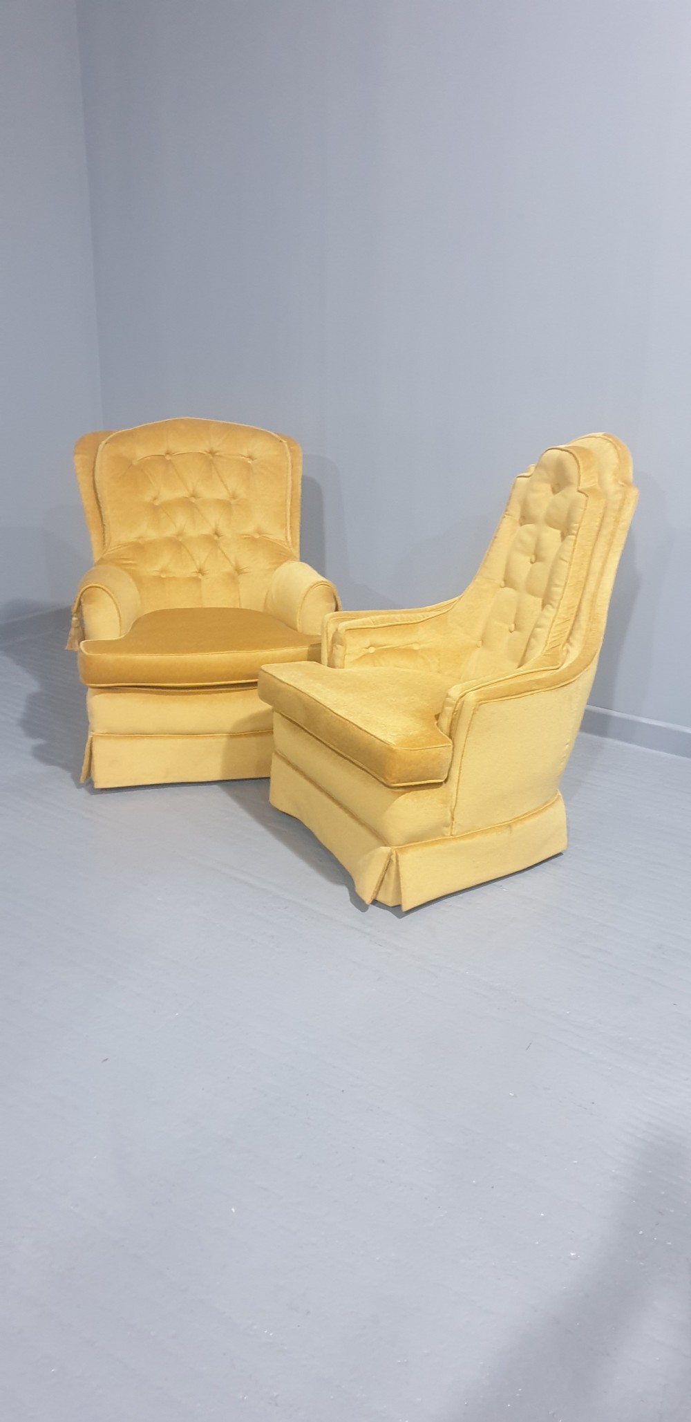 Pair Buttoned Armchairs View VII