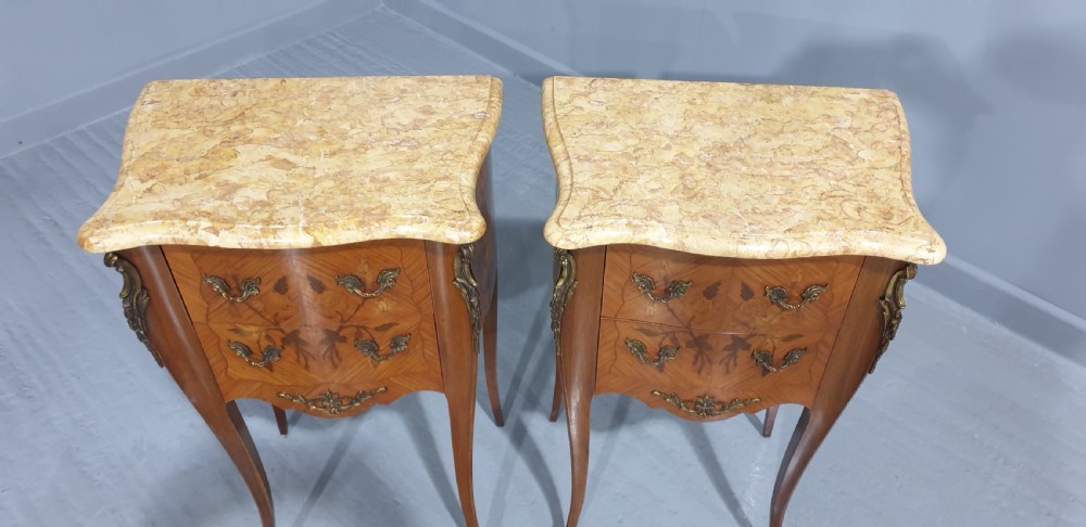 Oversized French Marquetry Bedside Chest of Drawers View III