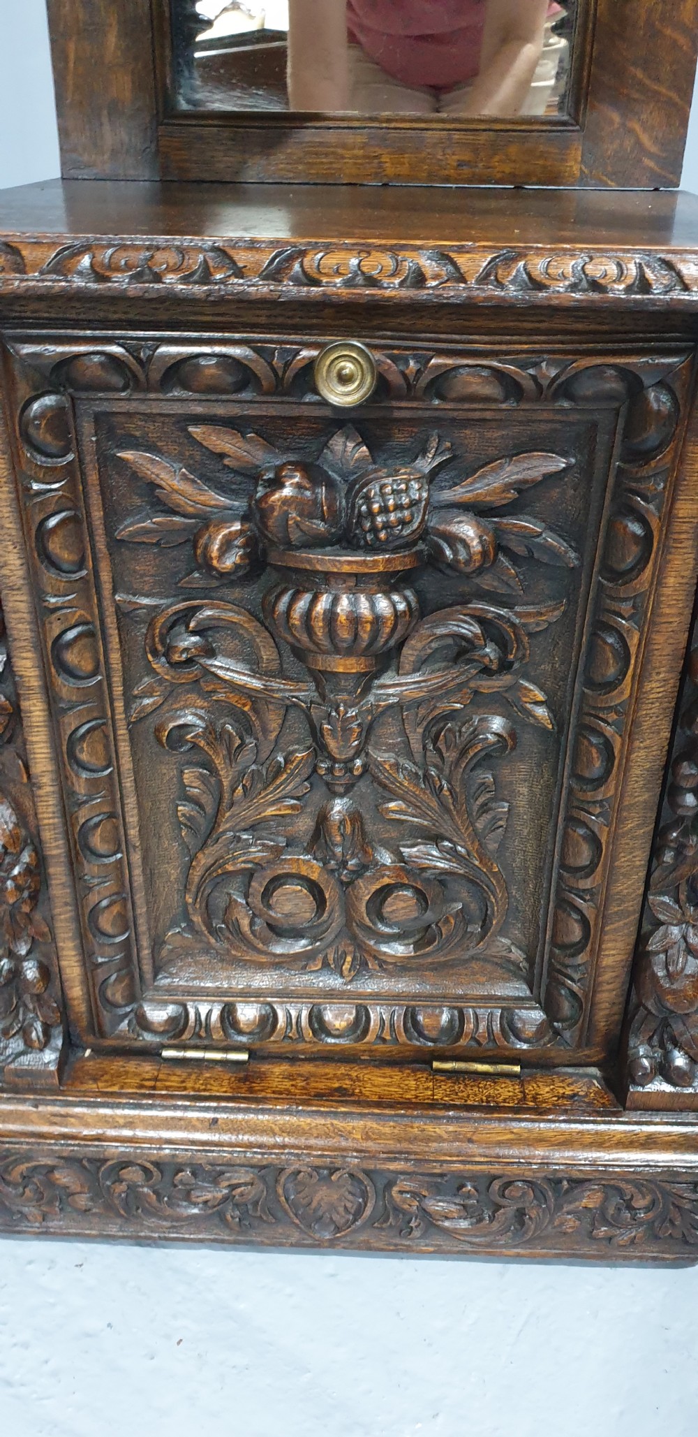 Super Carved Oak Coal Bin View VI
