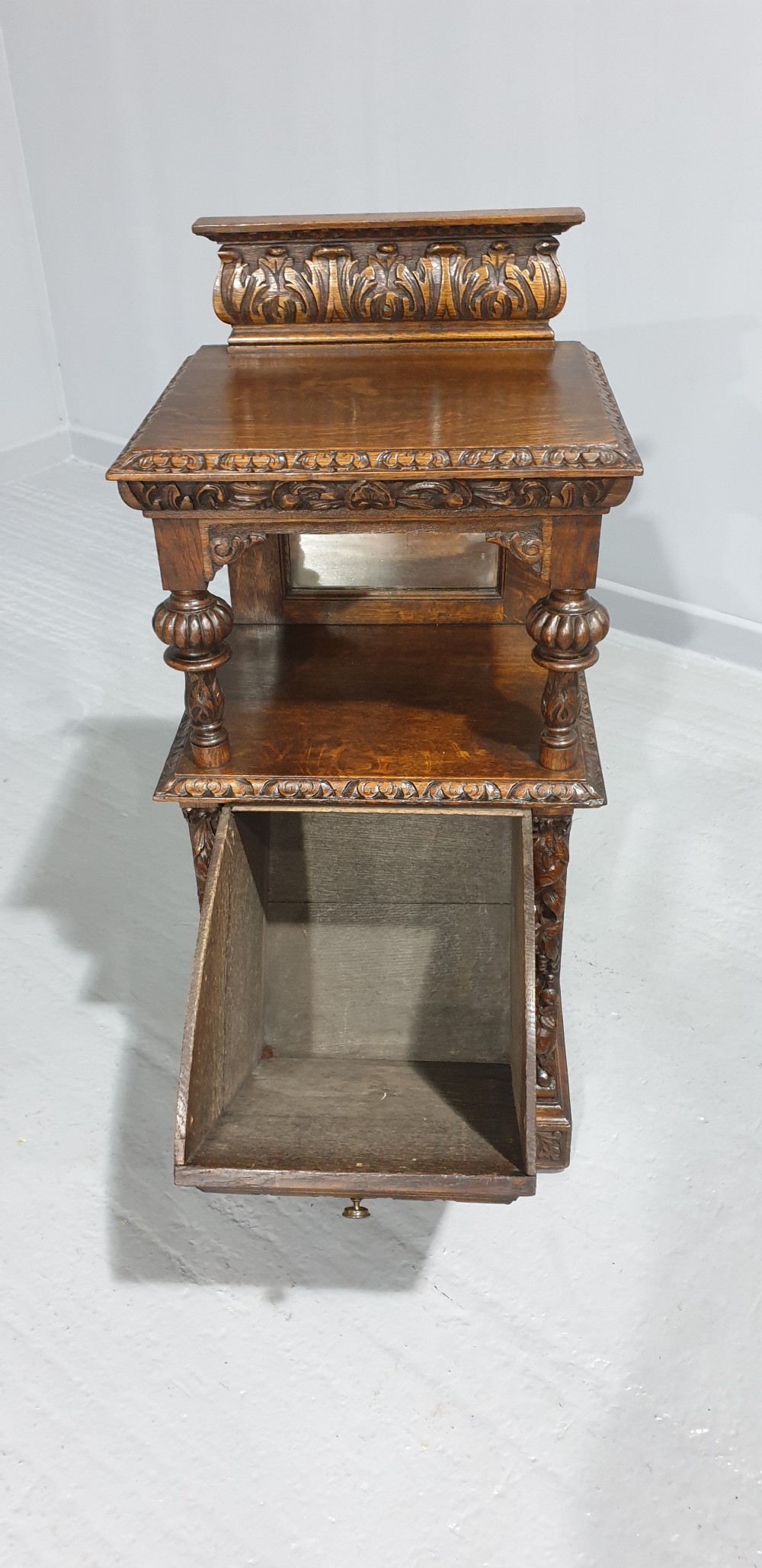 Super Carved Oak Coal Bin View VIII