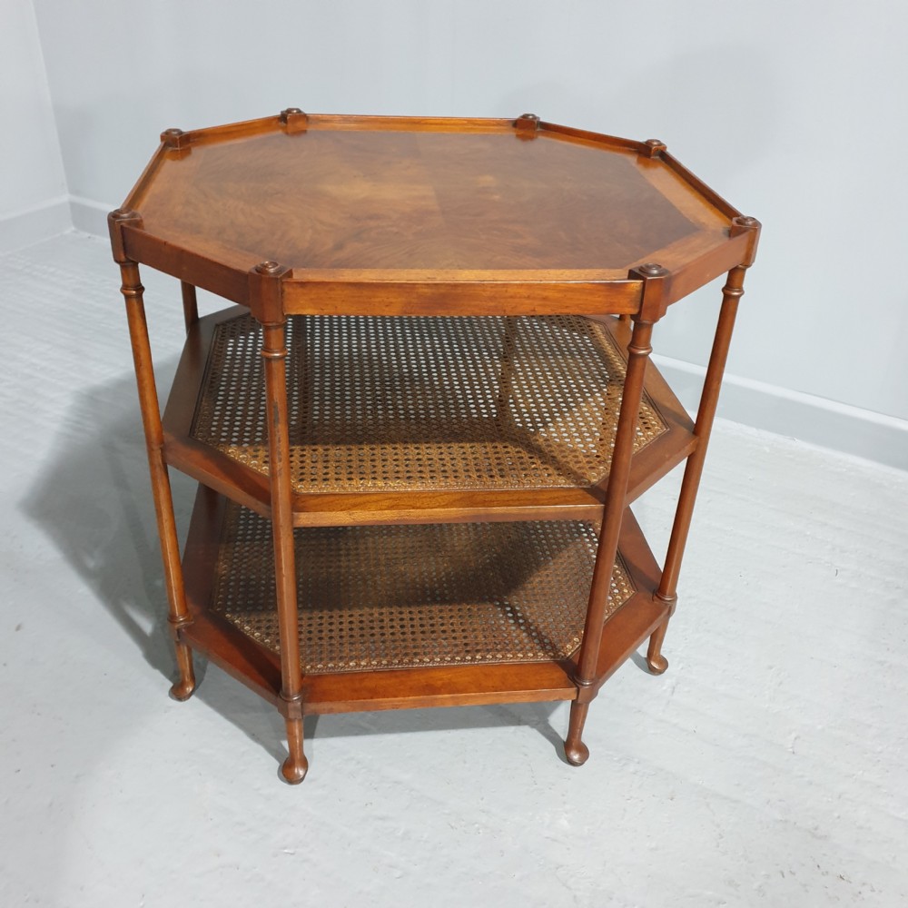 Walnut and Bergere Lamp Coffee Table