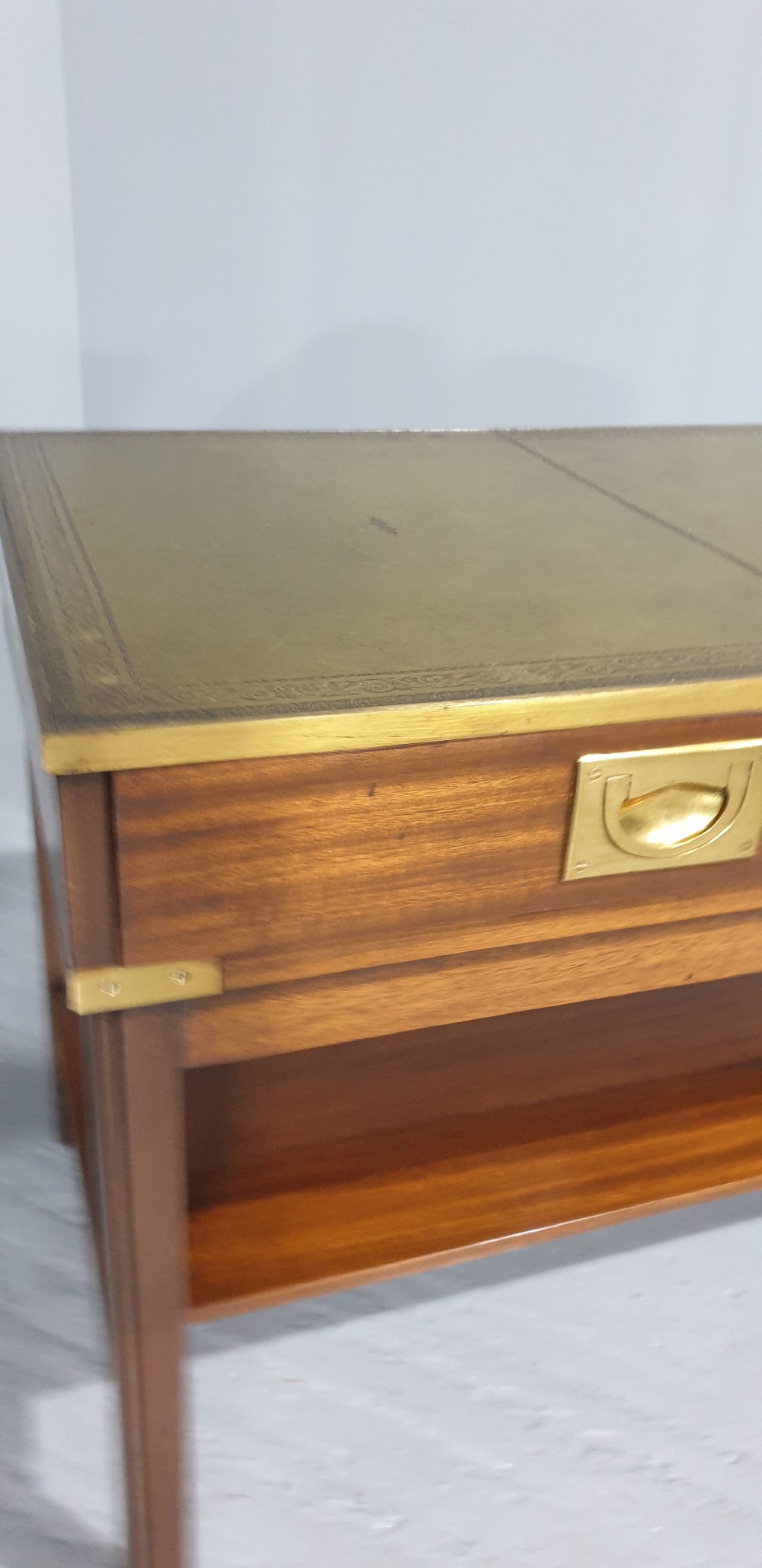 Very Nice Mahogany Campaign Coffee Table View V