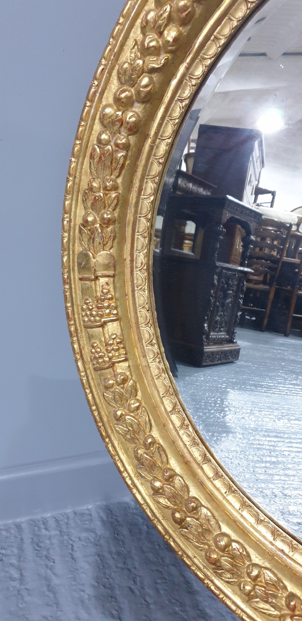 Large Round Gilt Mirror View IV