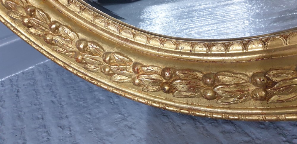 Large Round Gilt Mirror View VI