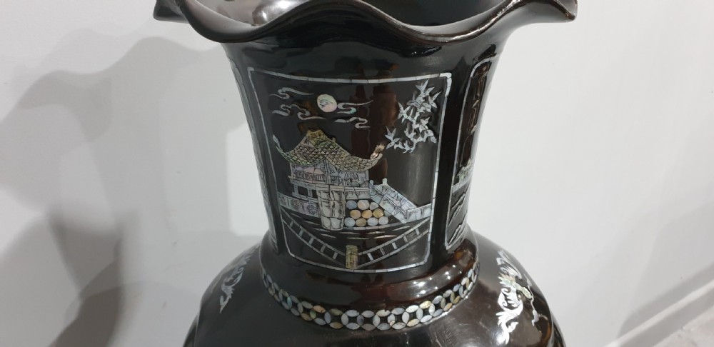 Outstanding Oriental Floor Vase on Stand View II