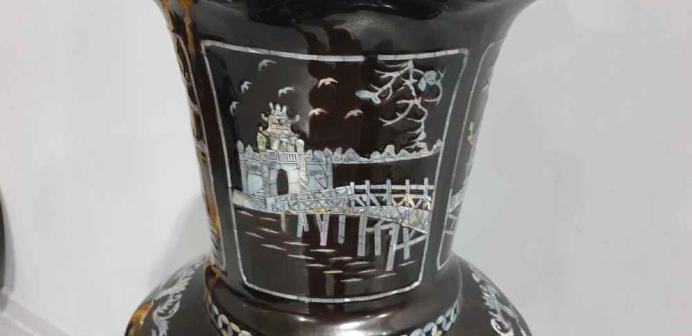 Outstanding Oriental Floor Vase on Stand View VI