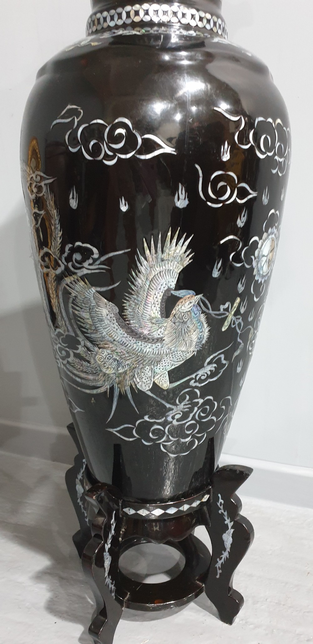 Outstanding Oriental Floor Vase on Stand View VIII