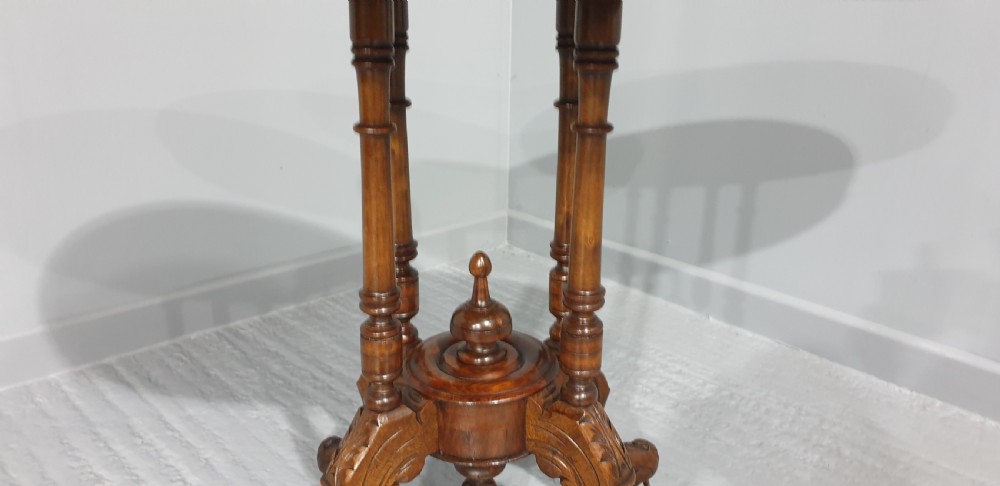 Victorian Walnut Inlaid Table View VII