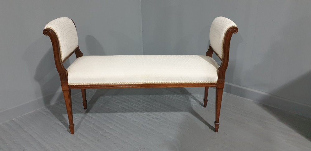 Edwardian Mahogany Window Stool View II