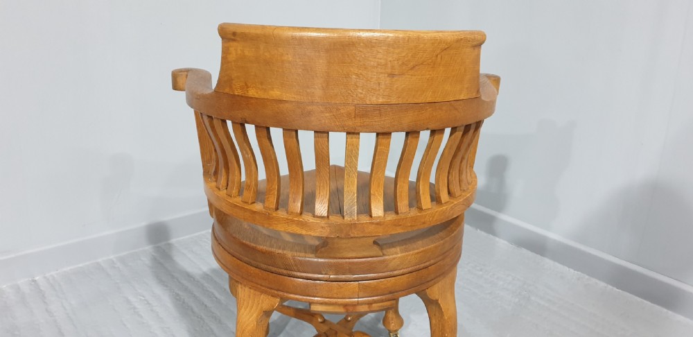Victorian Oak Swivel Office Desk Chair View II