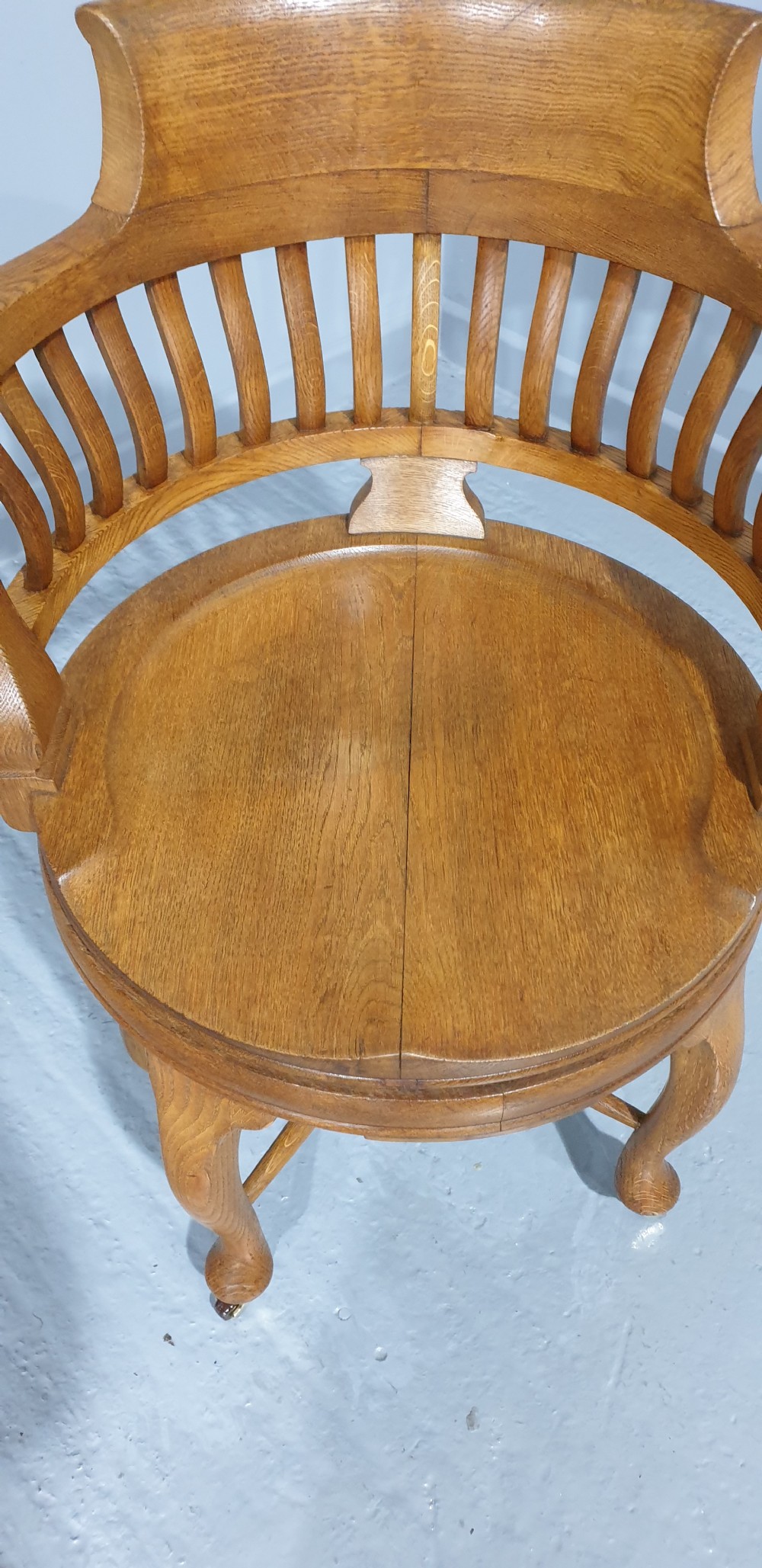 Victorian Oak Swivel Office Desk Chair View III