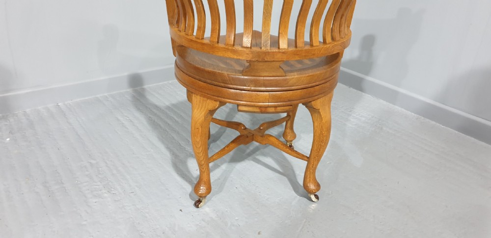 Victorian Oak Swivel Office Desk Chair View IV