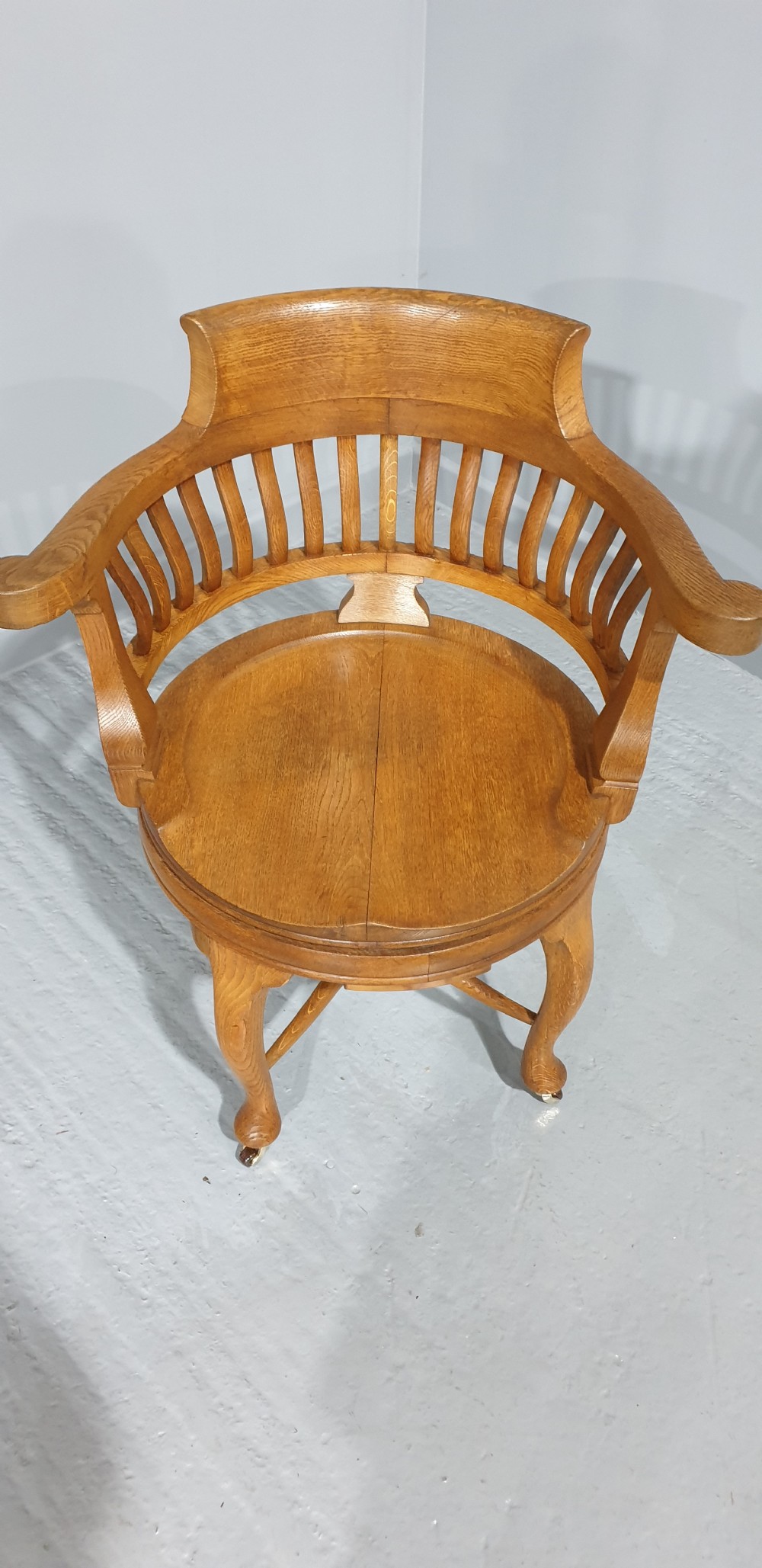 Victorian Oak Swivel Office Desk Chair View V