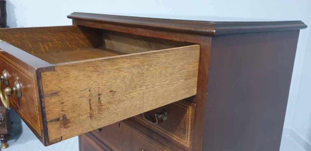 Tall Mahogany Inlaid Chest of Drawers View III