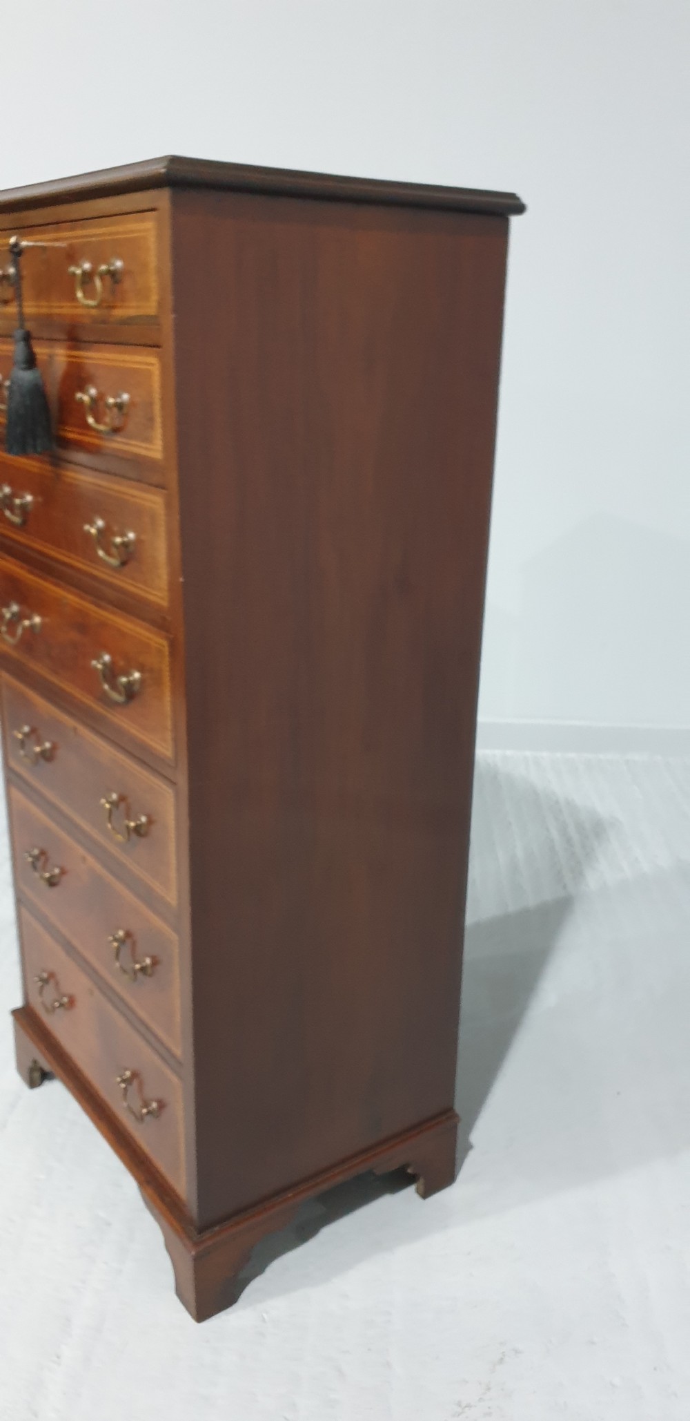 Tall Mahogany Inlaid Chest of Drawers View V