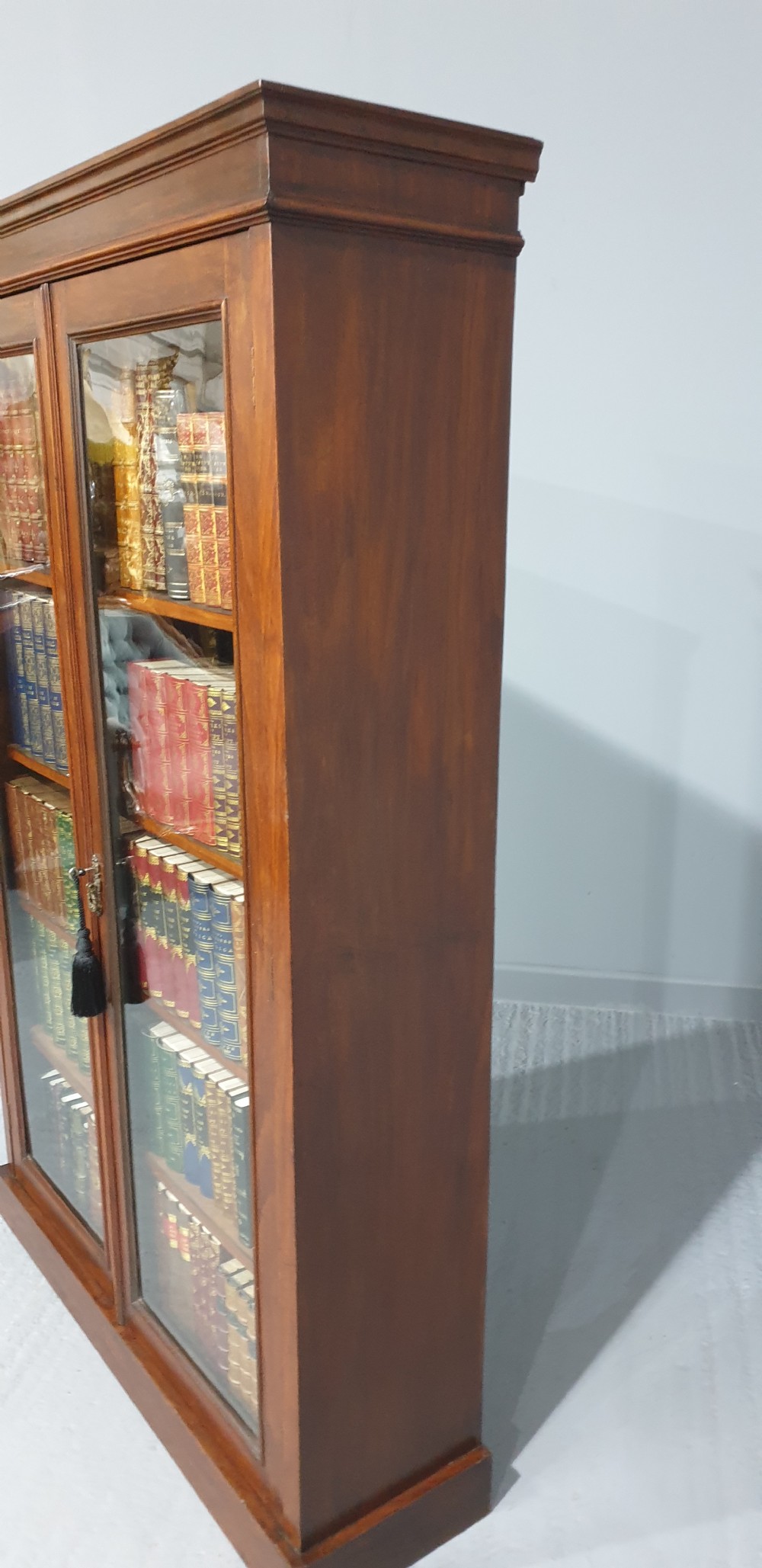 Tall Victorian Mahogany Adjustable Bookcase View V