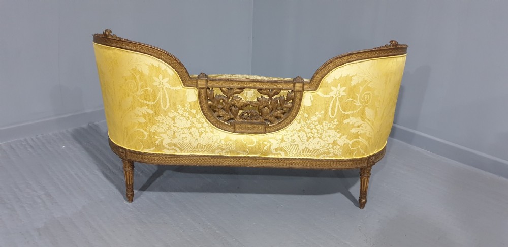 Outstandng French Gilt Sofa View XI