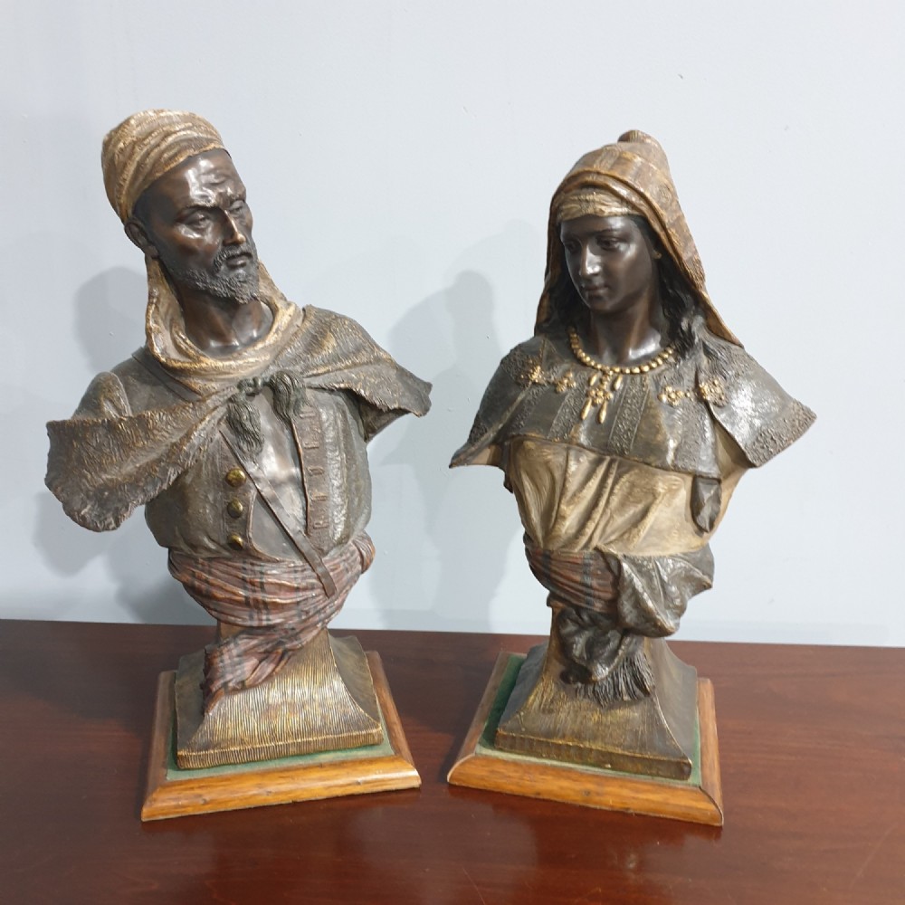 Superb Pair Goldscheider Busts