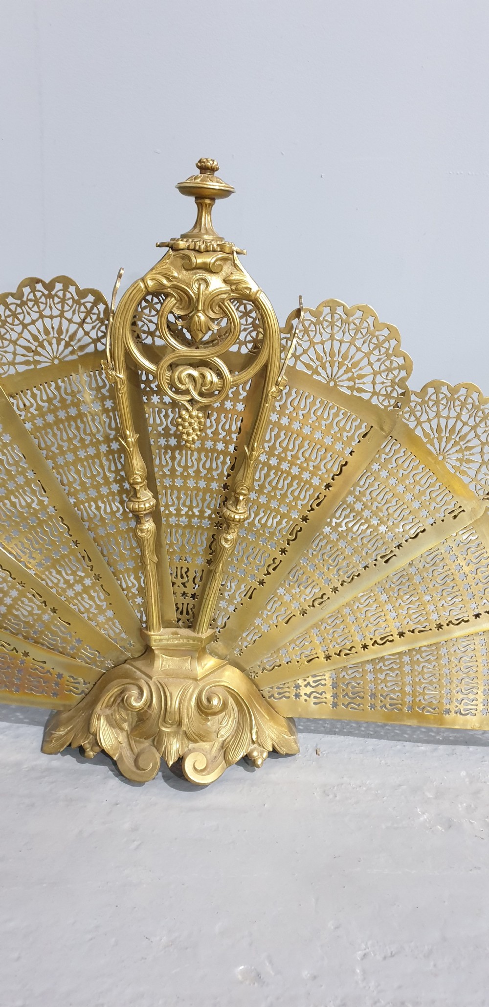 Early C20th Brass Peacock Screen View IV