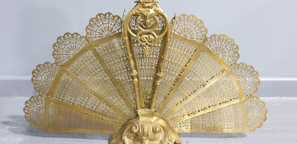 Early C20th Brass Peacock Screen View V