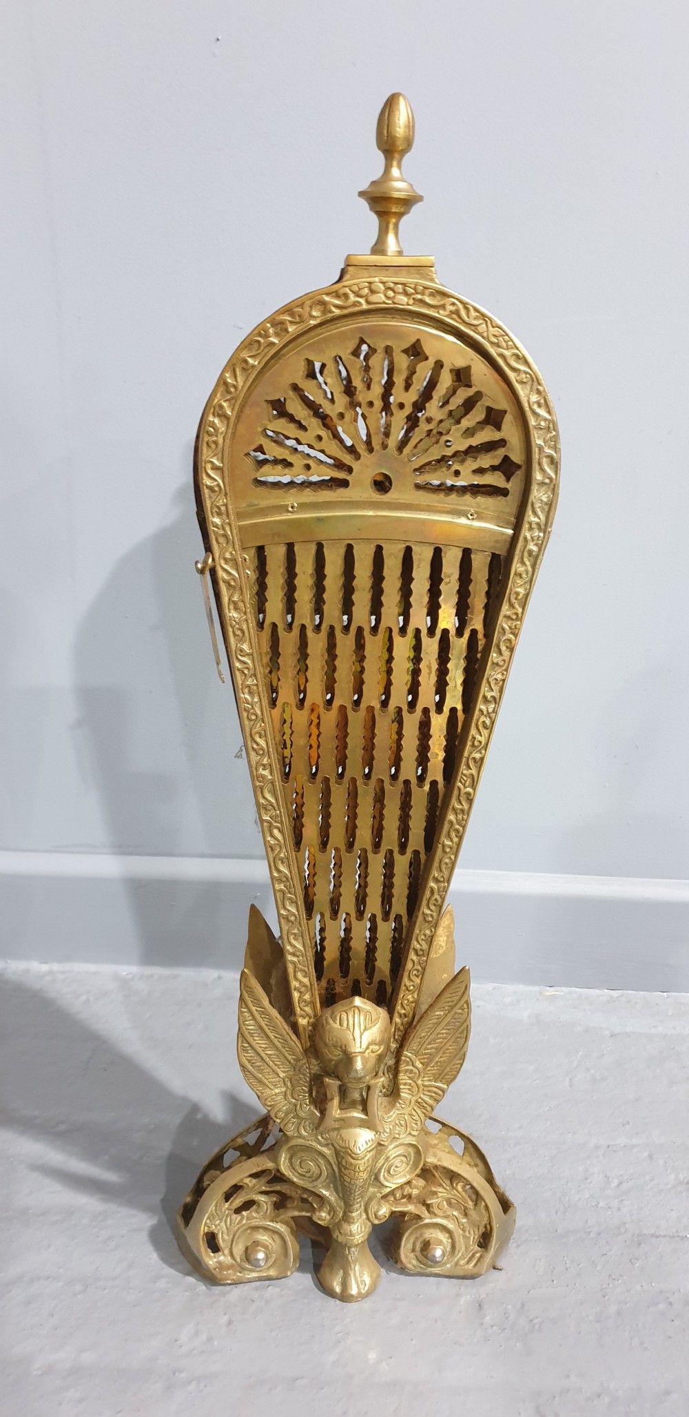 Brass Peacock Fire Screen View III