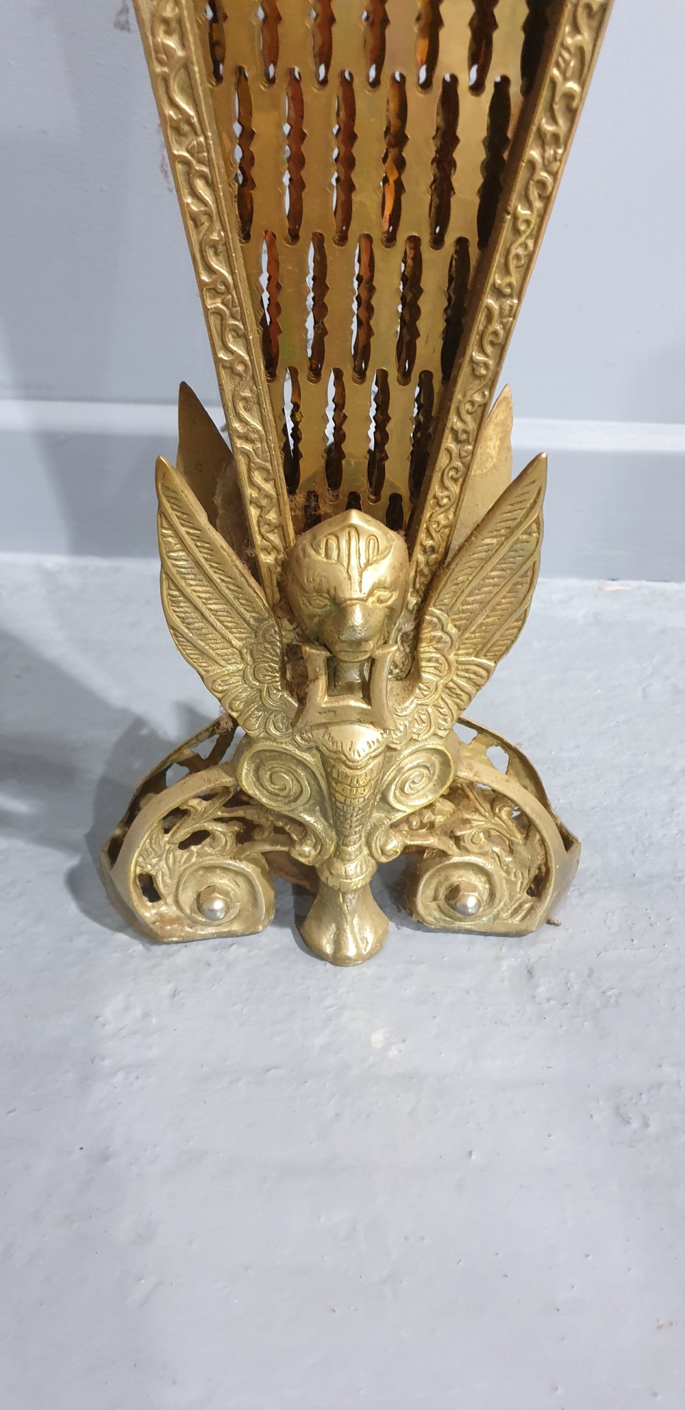 Brass Peacock Fire Screen View IV