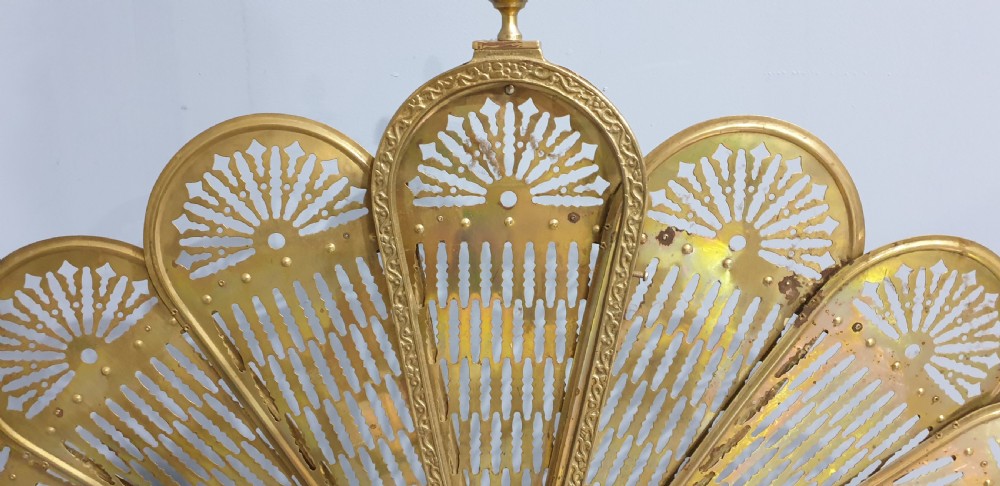 Brass Peacock Fire Screen View VII