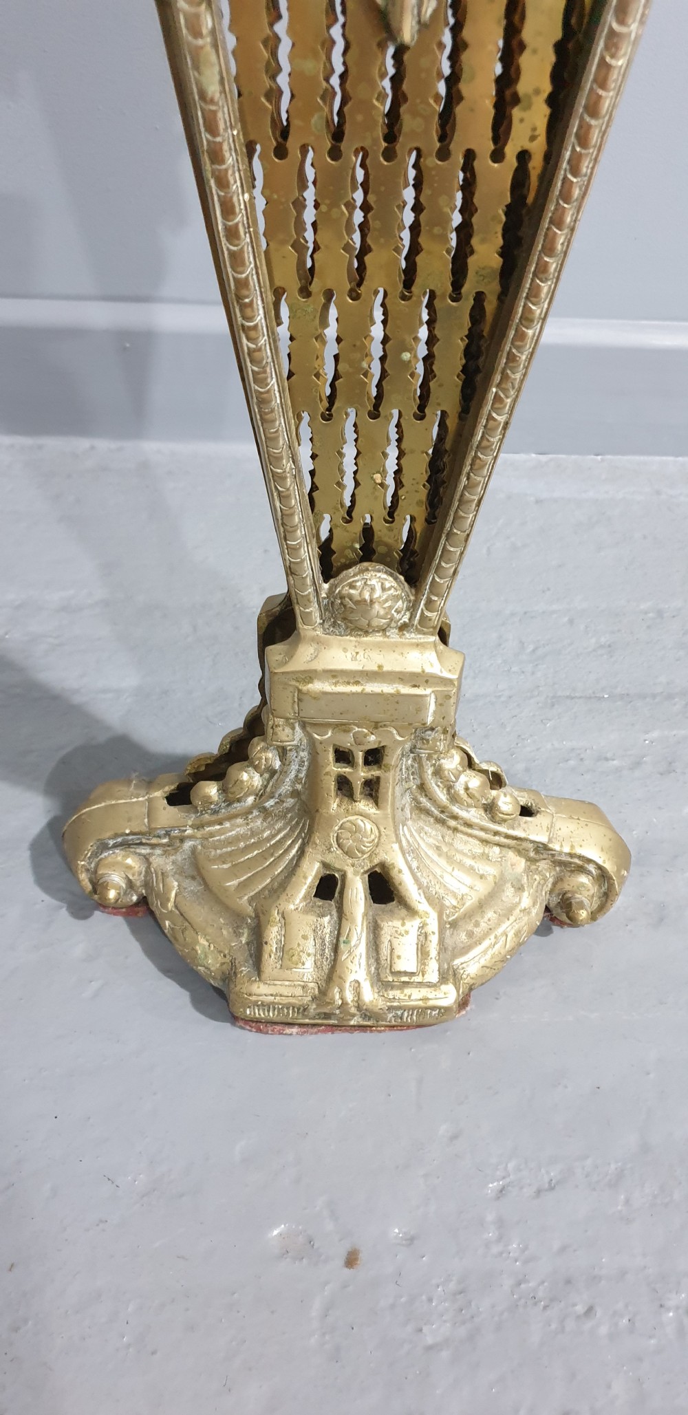 Victorian Brass Peacock Fire Screen View V