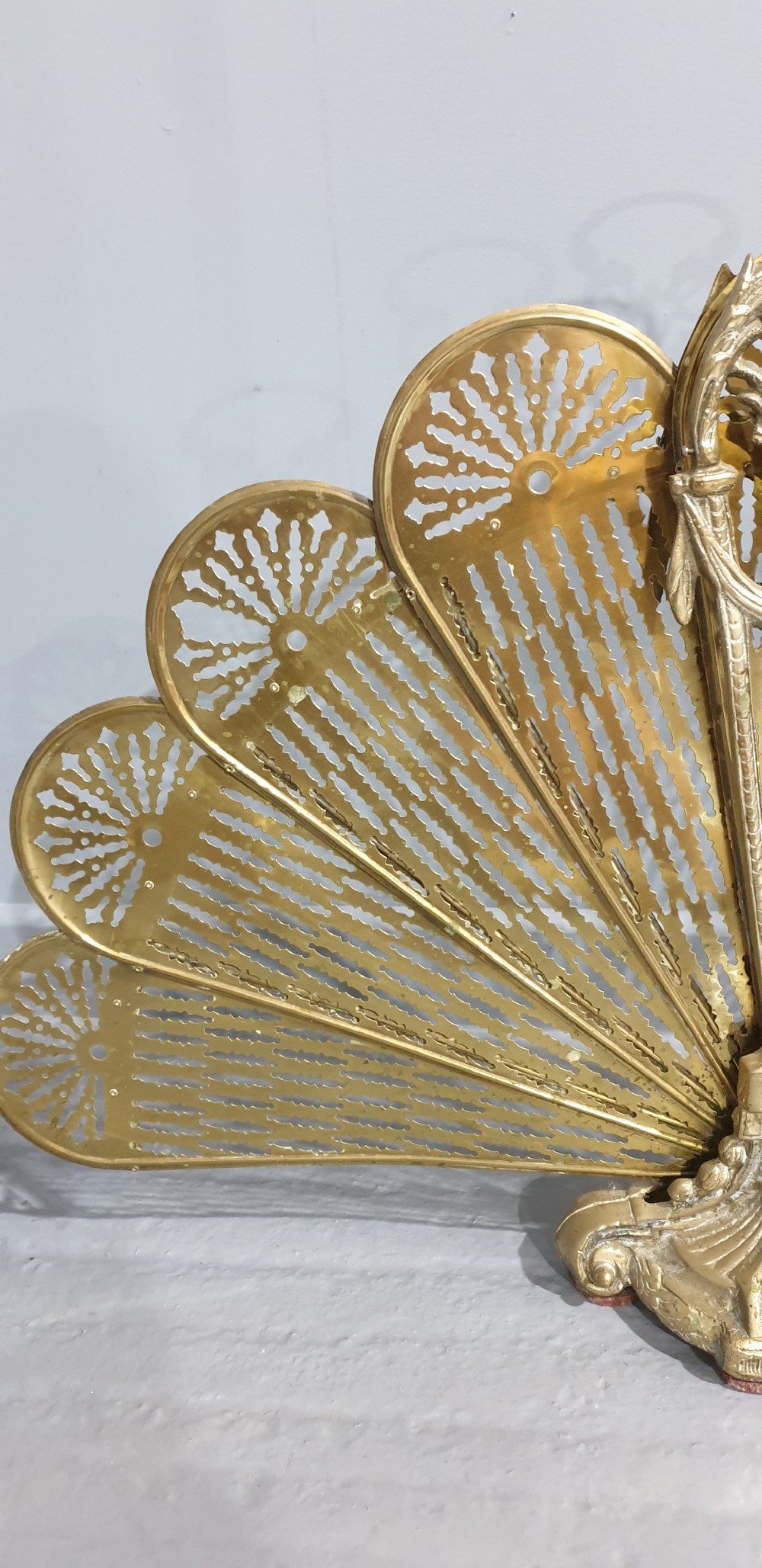 Victorian Brass Peacock Fire Screen View VIII