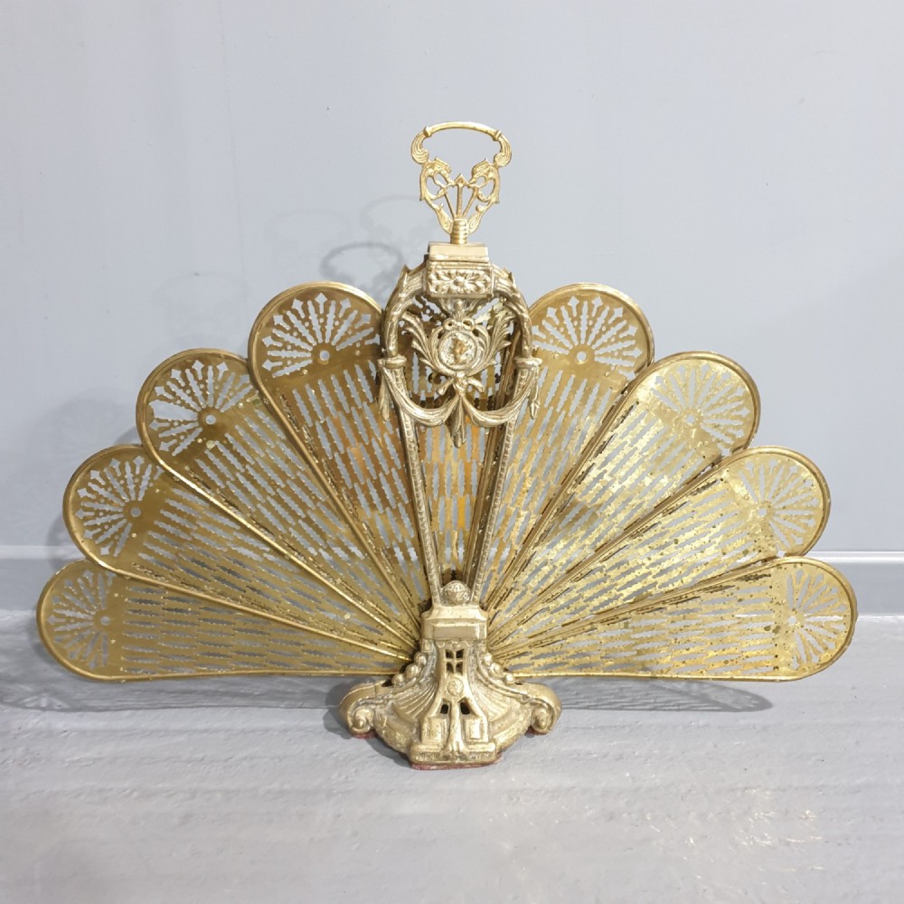 Victorian Brass Peacock Fire Screen