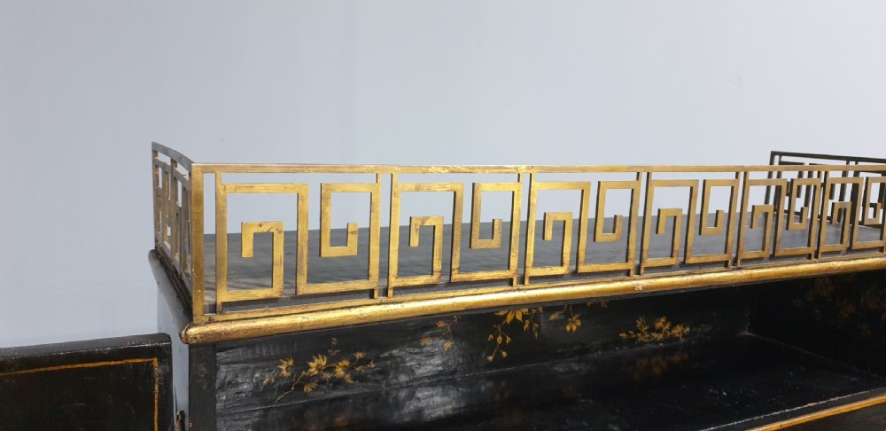 C18th Chinoiserie Laquered Cabinet on Stand View VIII