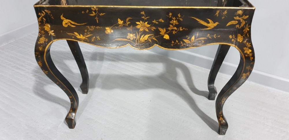 C18th Chinoiserie Laquered Cabinet on Stand View XIX