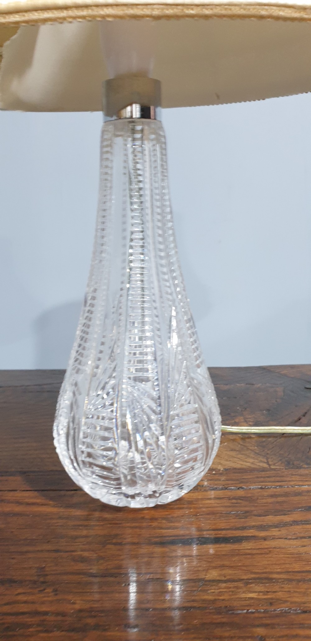 Very Pretty Cut Glass Table Lamp View II