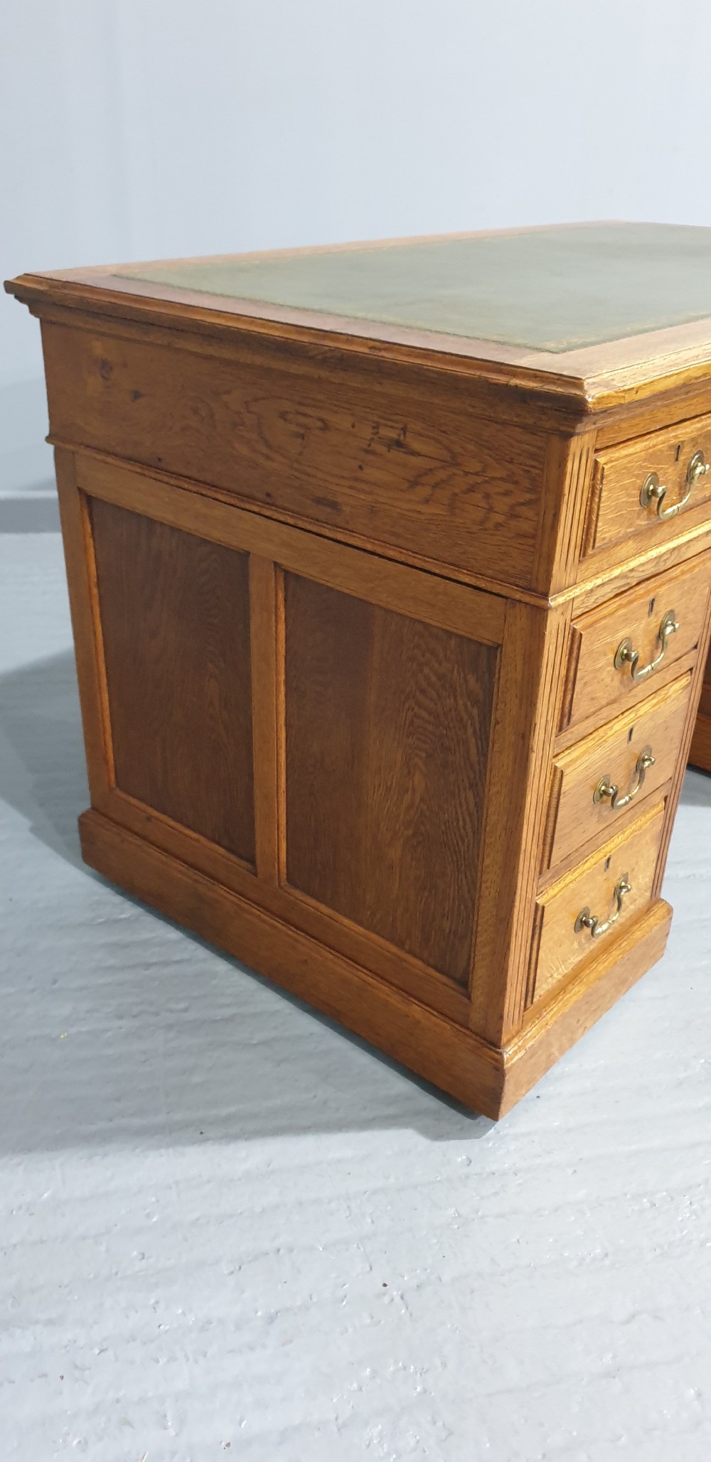 Solid Oak Victorian Pedestal Desk View V