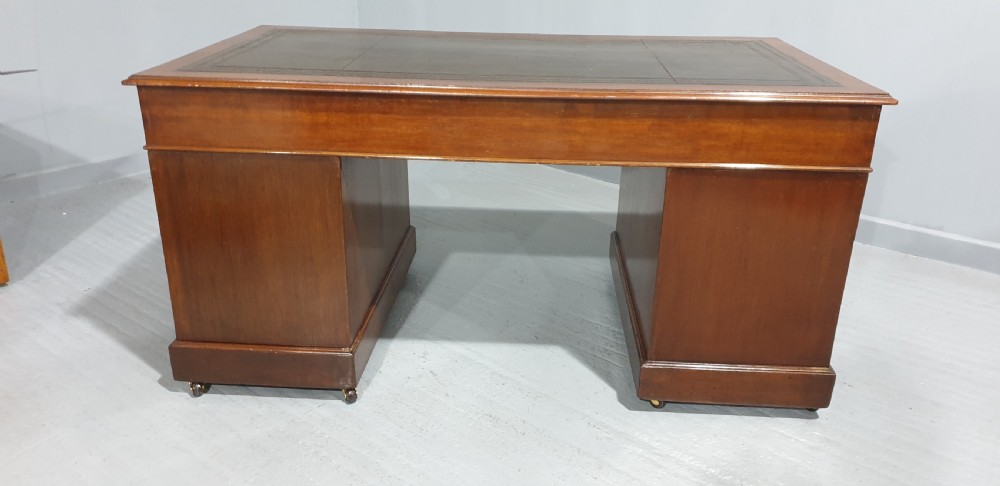 Solid Mahogany Pedestal Desk View III