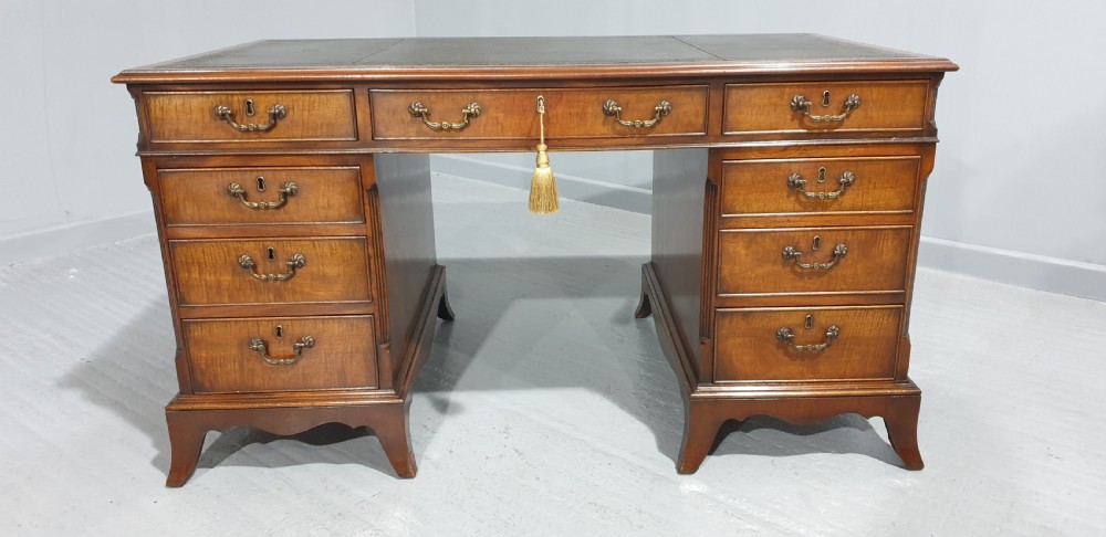 Solid Mahogany Pedestal Desk View IV