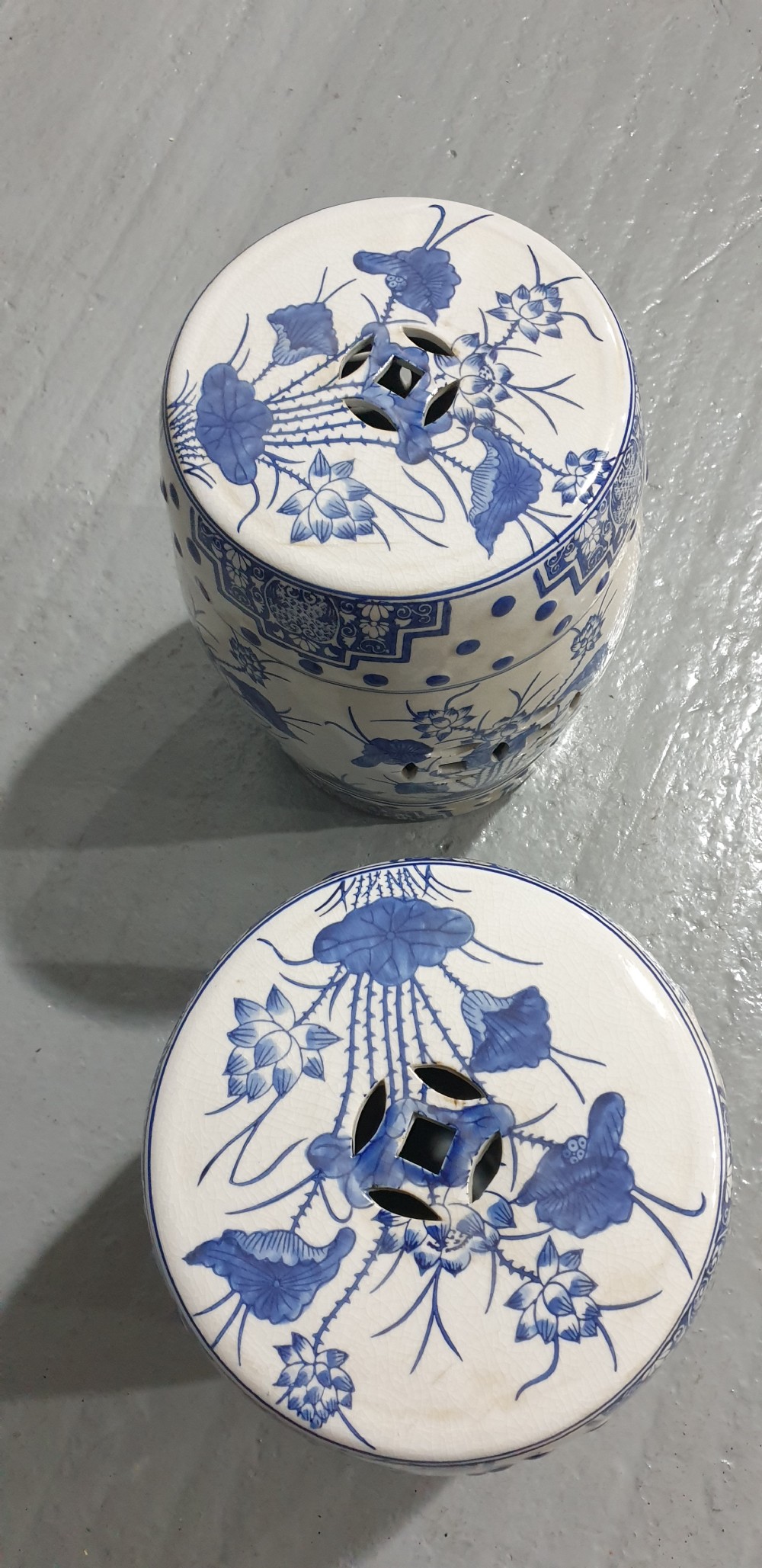 Pair Oriental Ceramic Garden Seats View II