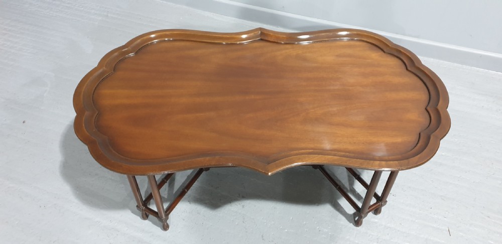 Unusual Tray Topped Mahogany Coffee Table View III