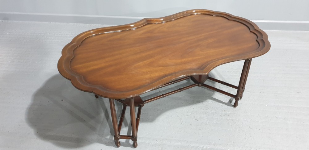 Unusual Tray Topped Mahogany Coffee Table View V