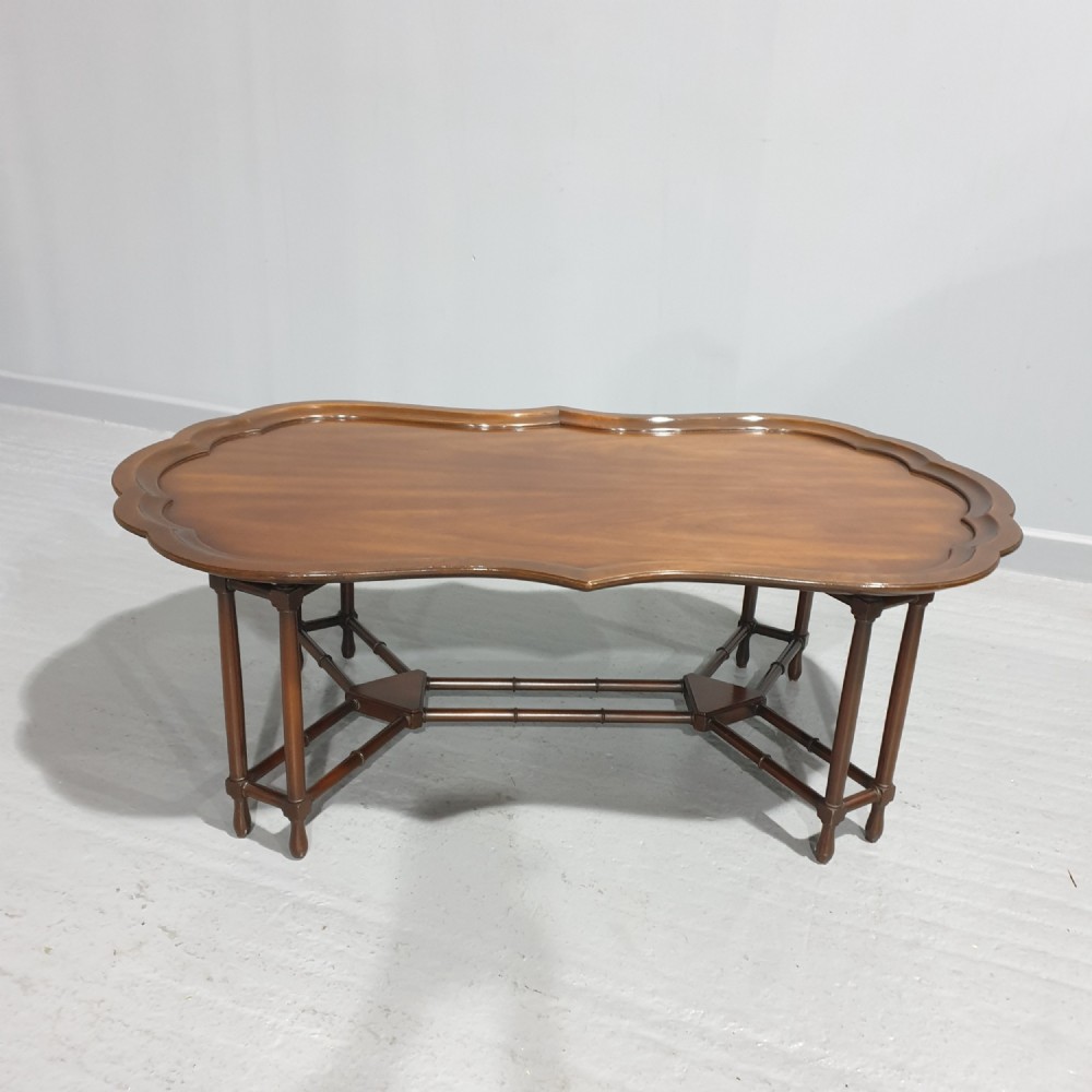 Unusual Tray Topped Mahogany Coffee Table