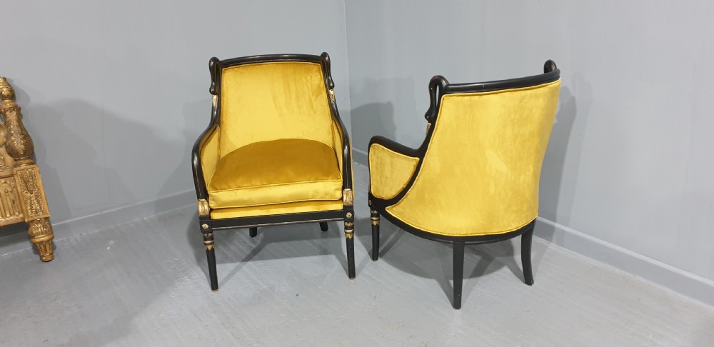 Wonderful Pair French Empire Chairs View VIII