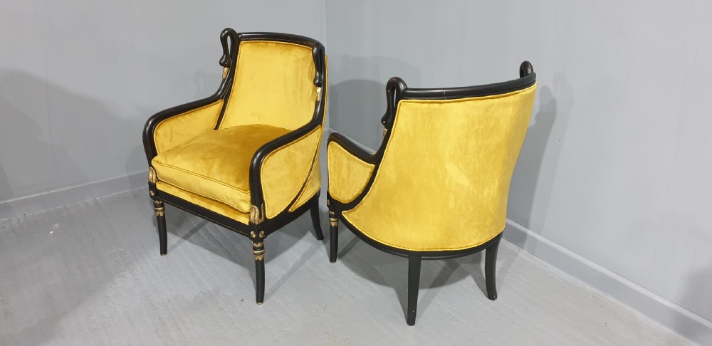 Wonderful Pair French Empire Chairs View IX