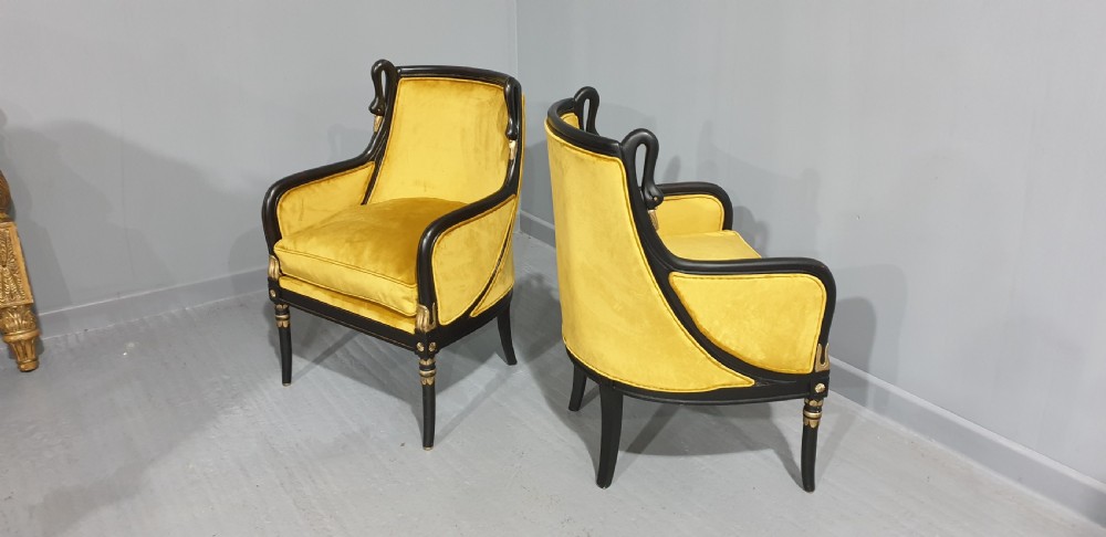 Wonderful Pair French Empire Chairs View X