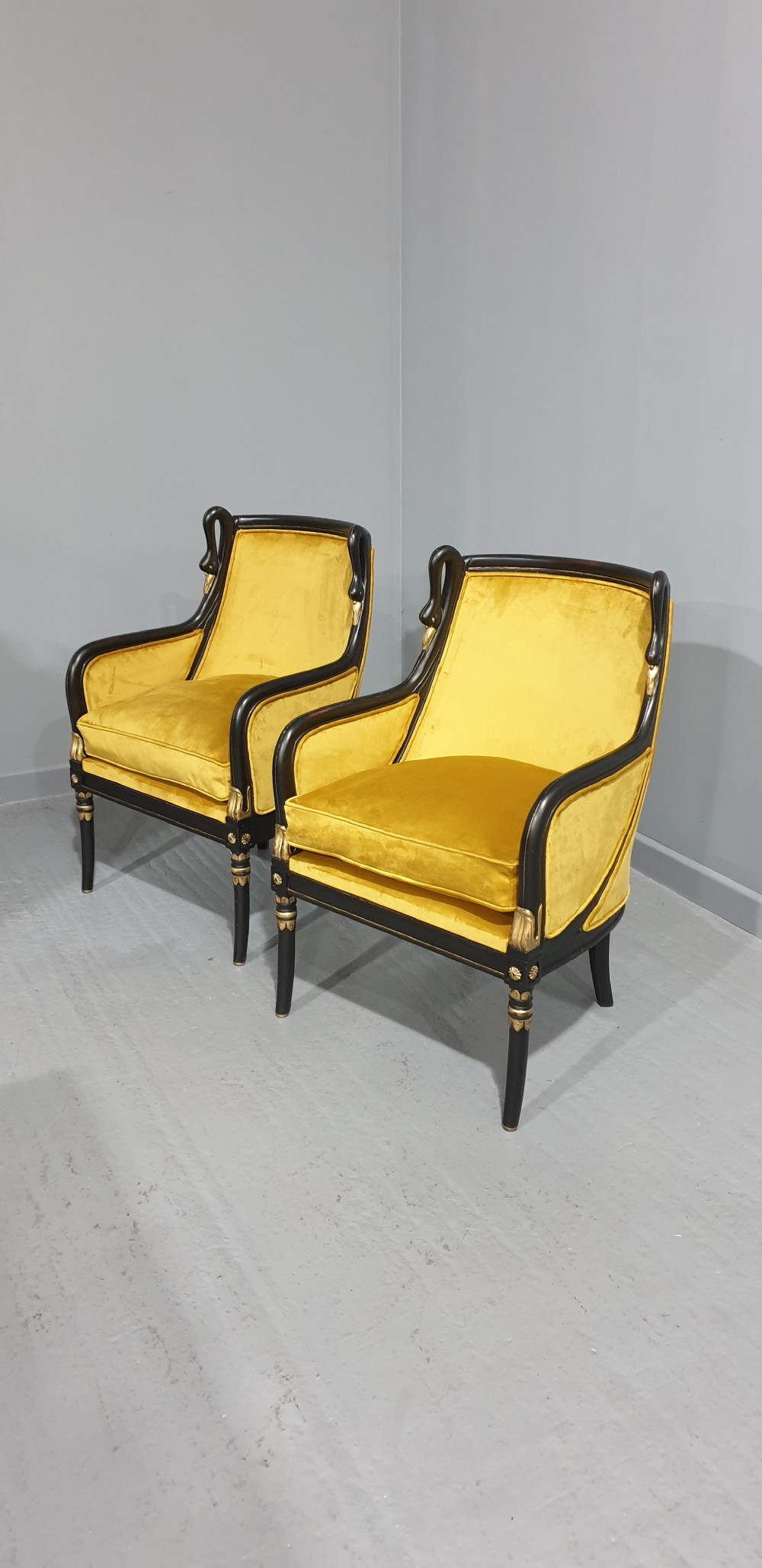 Wonderful Pair French Empire Chairs View XI