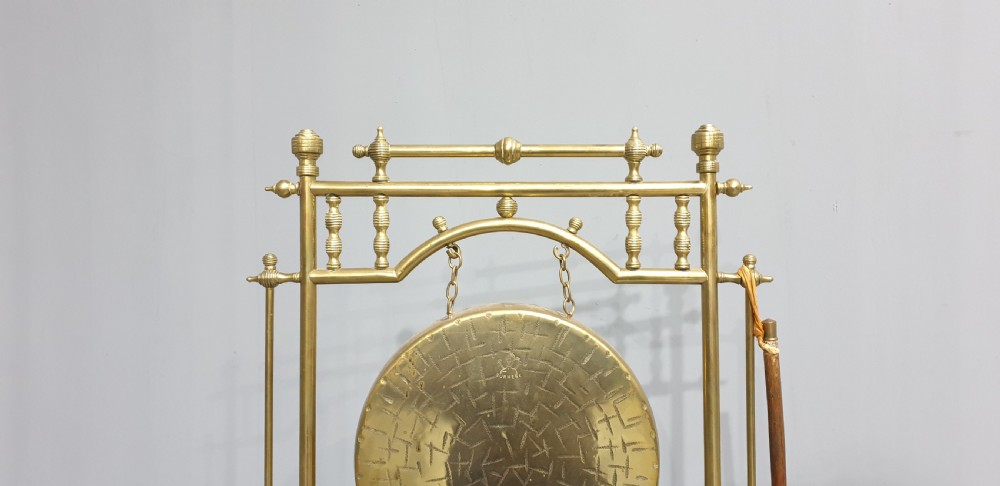 Super Floor Standing Brass Dinner Gong View IV
